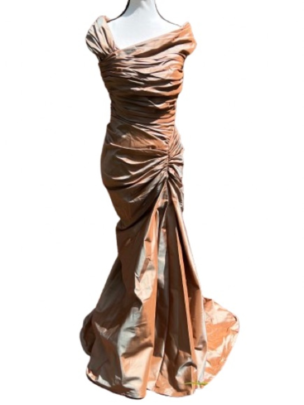 Vintage Tadashi Collection Silk Evening Gown Sz 2 Champagne Mother of Bride